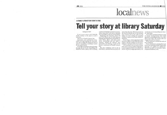 Tell your story at library Saturday