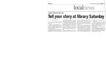 Tell your story at library Saturday