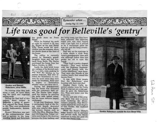 Life was good for Belleville's &quot;gentry&quot;