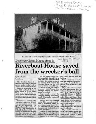 Developer Brian Magee steps in: Riverboat House saved from the wrecker's ball