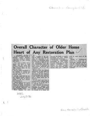 Overall character of older home heart of any restoration plan