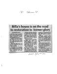 Billa's house is on the road to restoration to former glory