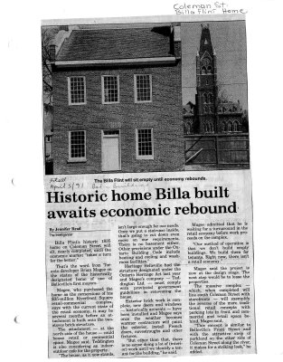 Historic home Billa built awaits economic rebound