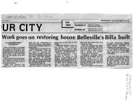 Work goes on restoring house Belleville's Billa built