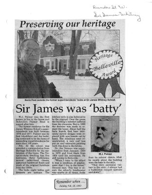 Preserving our heritage: Sir James was &quot;batty&quot;