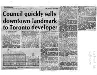 Council quickly sells downtown landmark to Toronto developer