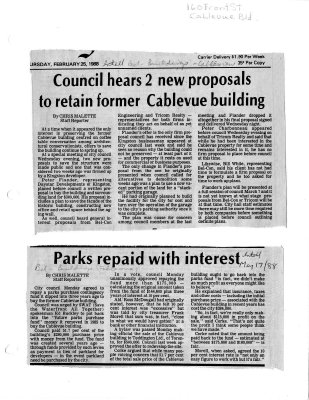 Council hears 2 new proposals to retain former Cablevue building