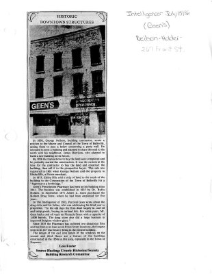 Historic Downtown Structures: Neilson-Holder building (Geen's)