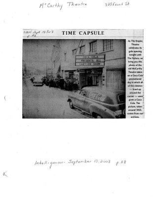 Time capsule: McCarthy Theatre