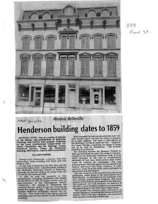 Historic Belleville: Henderson building dates to 1859