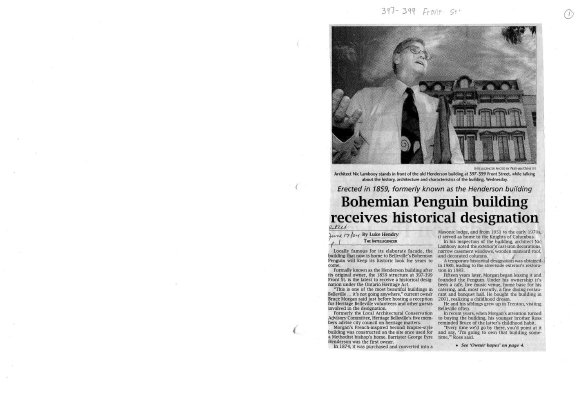 Bohemiam Penguin building receives historical designation: Owner hopes designation will be catalyst for others