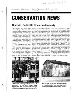 Conservation News: Historic Belleville home in jeopardy