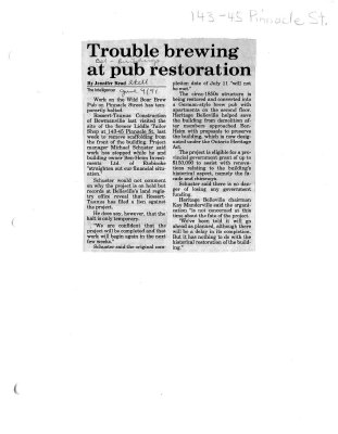 Trouble brewing at pub restoration