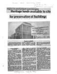 Heritage funds available to city for preservation of buildings