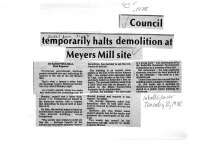 Council temporarily halts demolition at Meyers Mill site