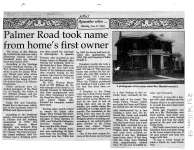Palmer Road took name from home's first owner
