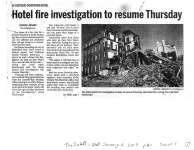 Hotel fire investigation to resume Thursday: Quinte Hotel