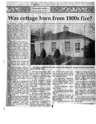 Was cottage born from 1800s fire?