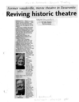 Reviving historic theatre: Deseronto