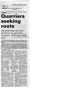 Quarriers seeking roots