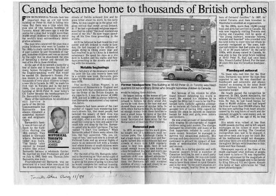 Canada became home to thousands of British orphans