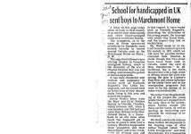School for handicapped in UK sent boys to Marchmont Home