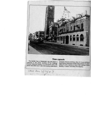 Time capsule: Belleville city hall Queen Victoria's birthday