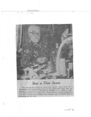 Sew a fine seam: A.B. Liddle