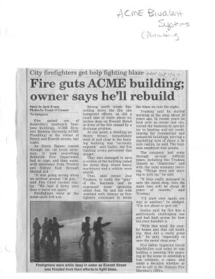 City firefighters get help fighting blaze: Fire guts ACME building; owner says he'll rebuild