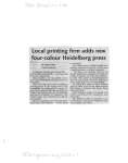 Local printing firm adds new four-colour Heidelberg press: Allan Graphics Ltd.