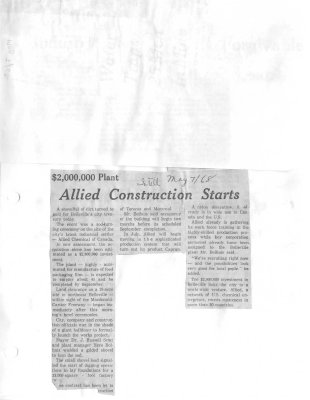 $2,000,000 plant: Allied Construction Starts