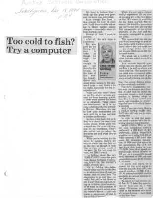 Too cold to fish? Try a computer: Amtex