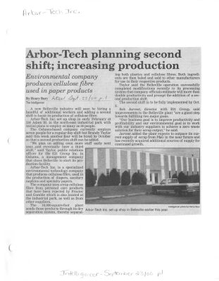 Arbor-Tech planning second shift; increasing production