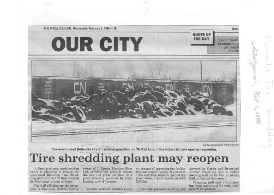 Tire Shredding Plant may reopen