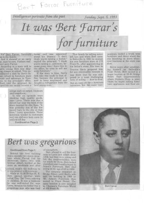 Portraits from the past: It was Bert Farrar's for furniture