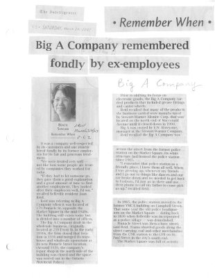 Remember when: Big A Company remembered fondly by ex-employees