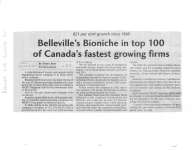 Belleville's Bioniche in top 100 of Canada's fastest growing firms