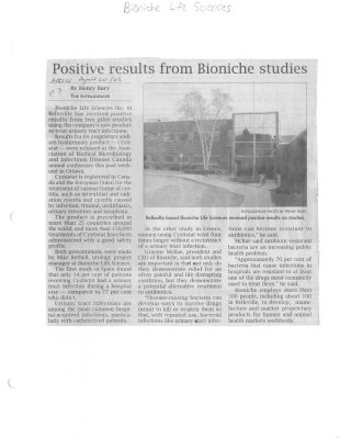 Positive results from Bioniche studies