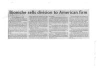 Bioniche sells division to American firm