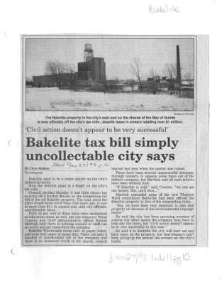 &quot;Civil action doesn't appear to be very succesful&quot;: Bakelite tax bill simply uncollectable city says