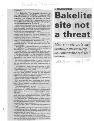 Bakelite site not a threat