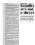 Bakelite site not a threat