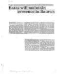 Batas will maintain presence in Batawa