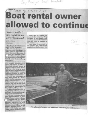 Boat rental owner allowed to continue: Bay Ranger Boat Rentals