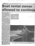 Boat rental owner allowed to continue: Bay Ranger Boat Rentals