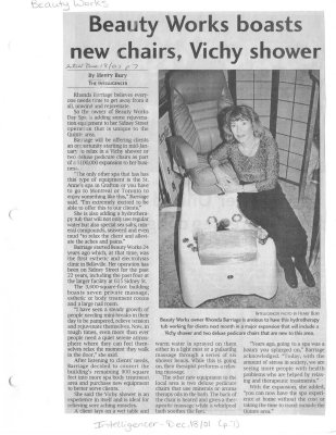 Beauty Works boasts new chairs, Vichy shower