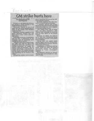 GM strike hurts here: Beclawat Ontario