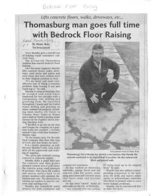 Thomasburg man goes full time with Bedrock Floor Raising