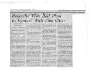 Belleville won Bell Plum in contest with five cities - Bell Telephone
