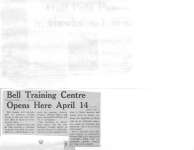 Bell Training Centre opens here April 14: Bell Telephone